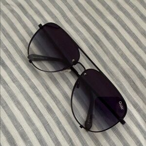 Quay Australia Black Frame Sunglasses with Dark Gradient Lenses